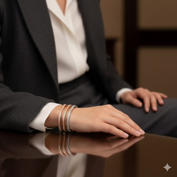 Casual Diamond-Cut Pattern Bangle