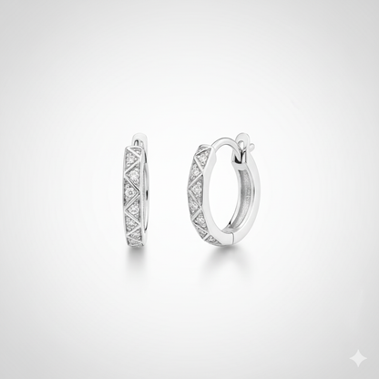 Elegant Diamond Pattern Hoop Earrings