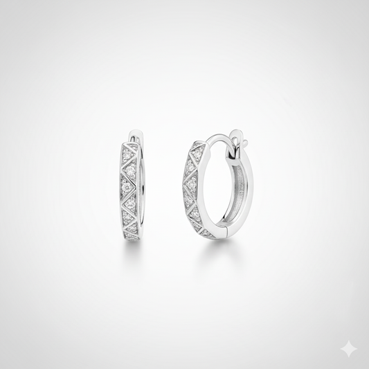 Elegant Diamond Pattern Hoop Earrings