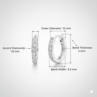 Elegant Diamond Pattern Hoop Earrings