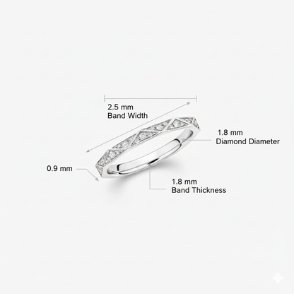 Elegant Geometric Diamond Band Ring