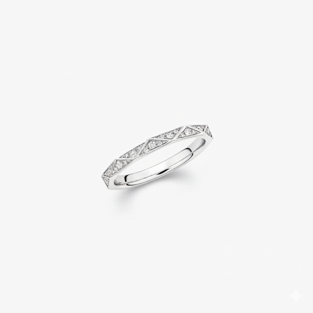 Elegant Geometric Diamond Band Ring