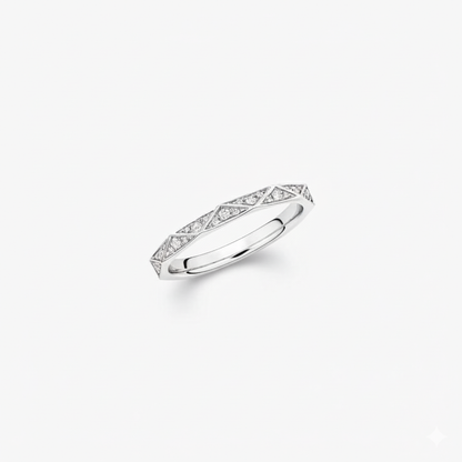 Elegant Geometric Diamond Band Ring
