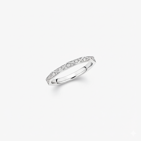 Elegant Geometric Diamond Band Ring