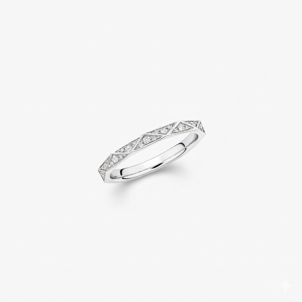 Elegant Geometric Diamond Band Ring