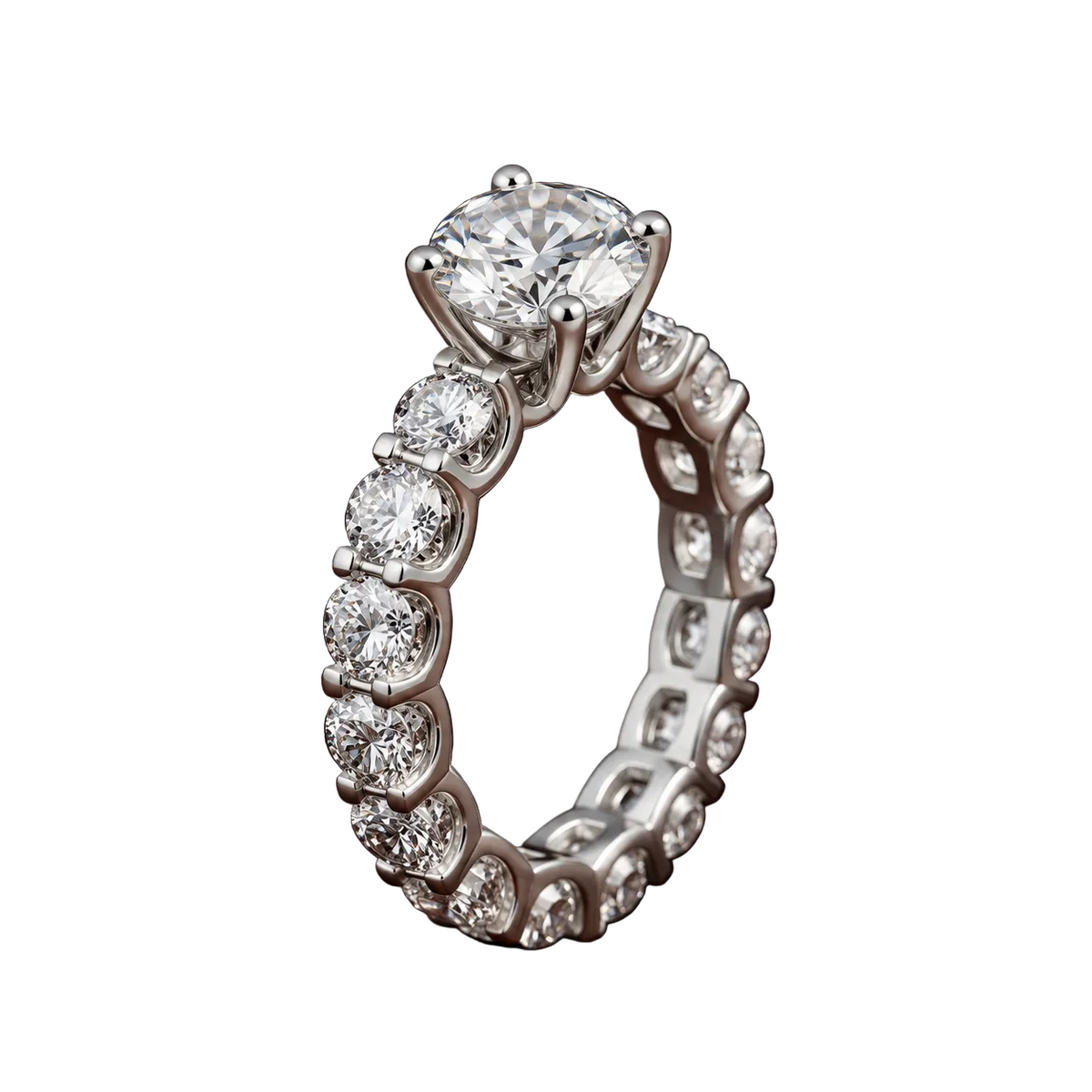 U Shape Prong Oval Solitaire Ring