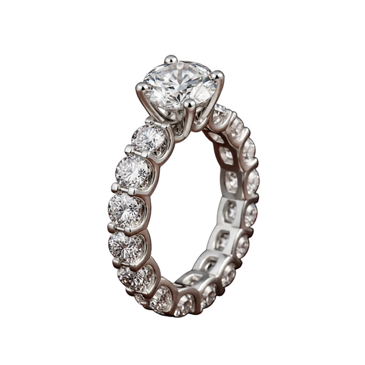 U Shape Prong Oval Solitaire Ring