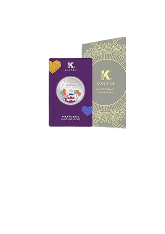 20gm Kundan happy birthday silver coin