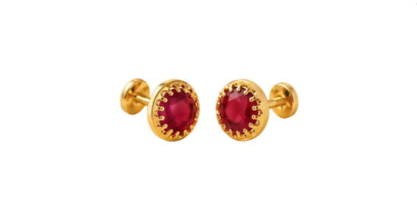 Regal Crown-Bezel Gemstone Kurta Buttons / Shirt Studs