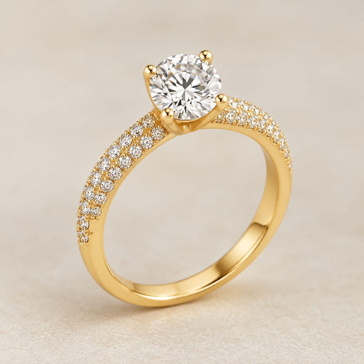 Pave Solitaire ring