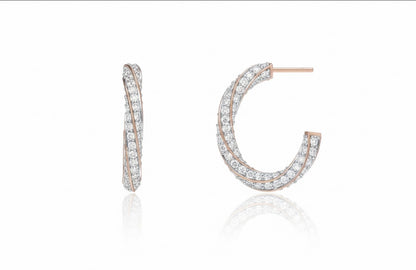 Diamond Pavé Hoop Earrings