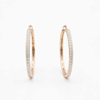 Classic  Gold Diamond Hoop Earrings