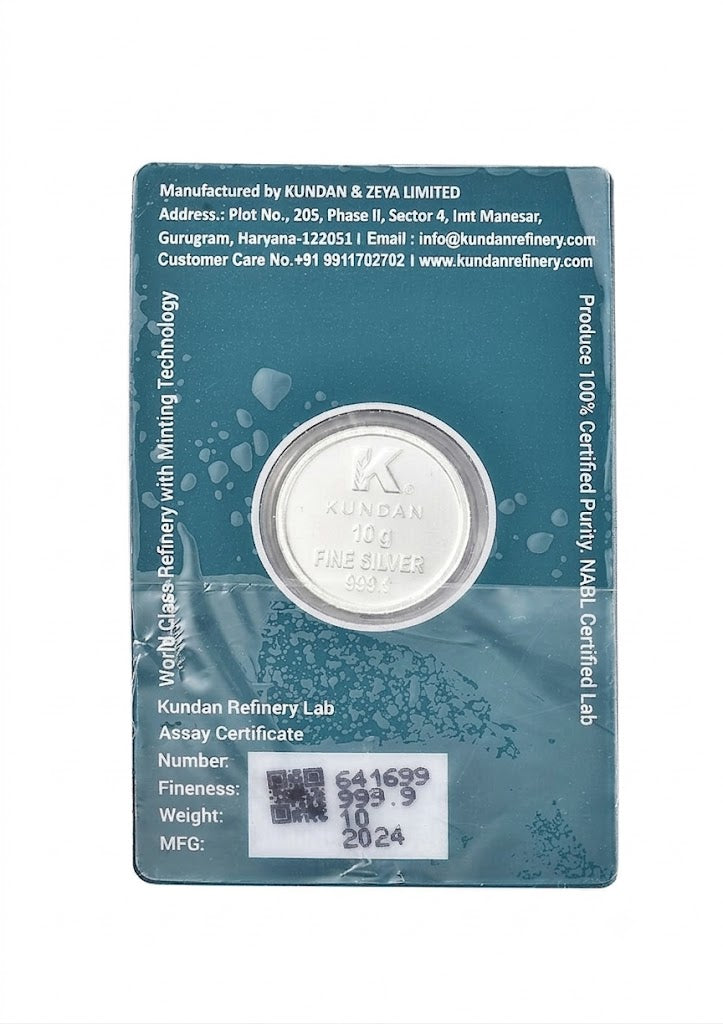 10gm Kundan kalpatru tree silver coin