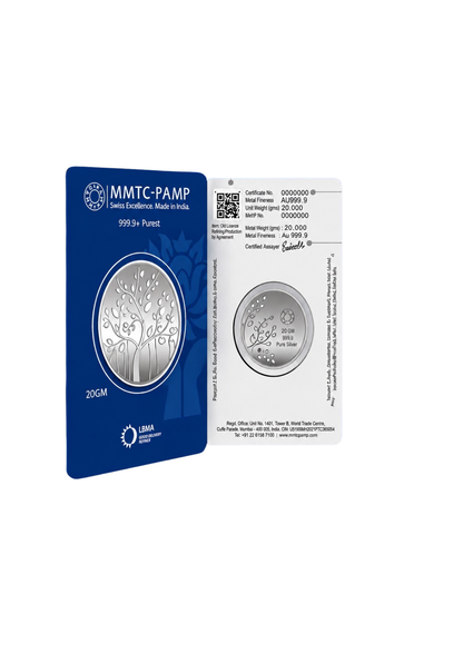 20gm MMTC banyan tree silver coin