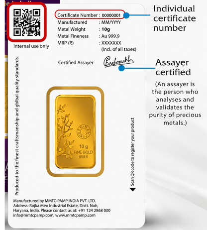 10 GM MMTC BANYAN TREE GOLD COIN