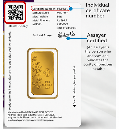 50 GM MMTC BANYAN TREE GOLD COIN