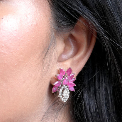 The Empress Flora Ruby & Diamond Cluster Earrings