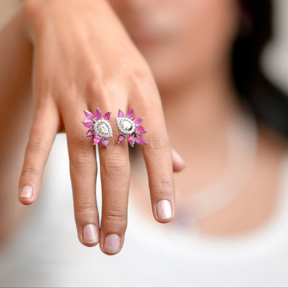 The Empress Flora Ruby & Diamond Bypass Ring