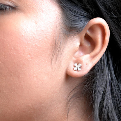 Petal Bloom Diamond Clover Stud Earrings