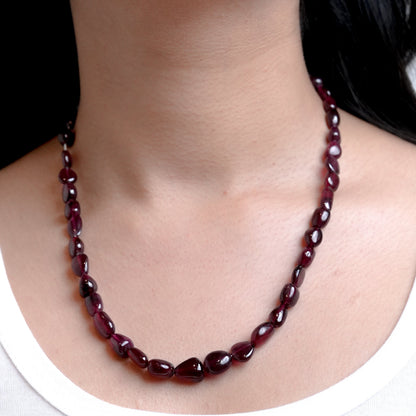 The Crimson Velvet Polished Strand Necklace