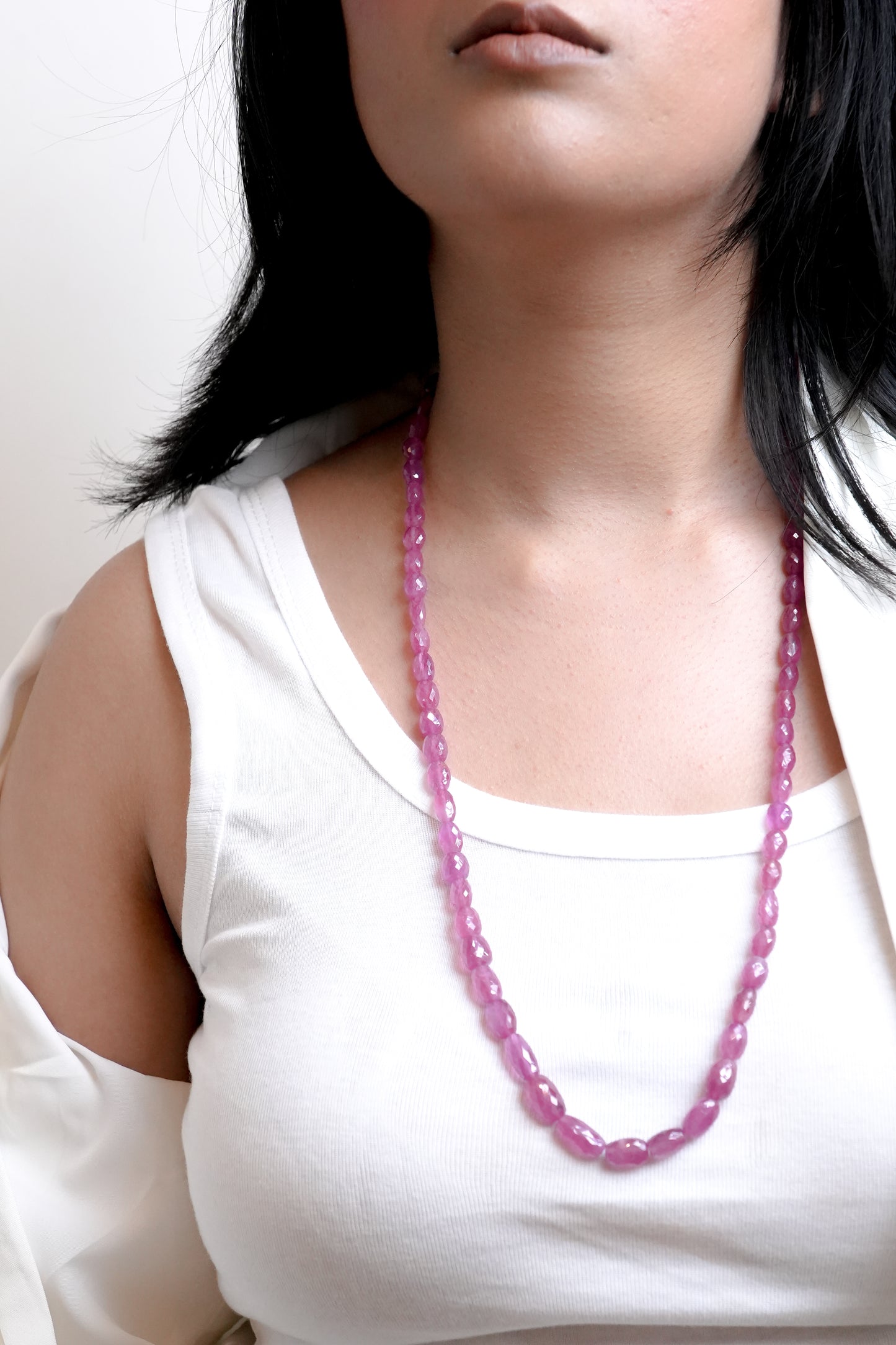 The Orchid Faceted Opera Strand Necklace
