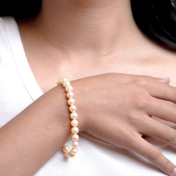 The Lumina Classic Champagne Pearl Strand Bracelet