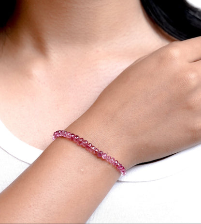 The Blush Tourmaline Faceted Minimalist Bracelet
