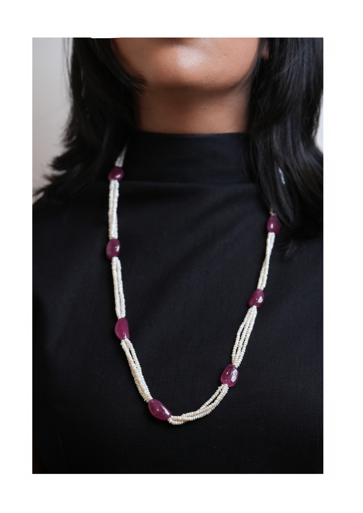 The Orchid & Vine Multi-Strand Seed Pearl Necklace