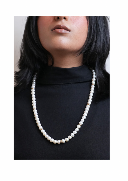 The Lumina Stellar-Rhythm Classic Pearl Necklace