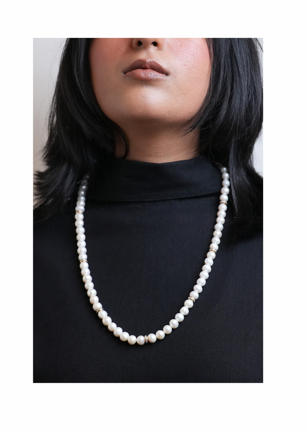 The Lumina Stellar-Rhythm Classic Pearl Necklace