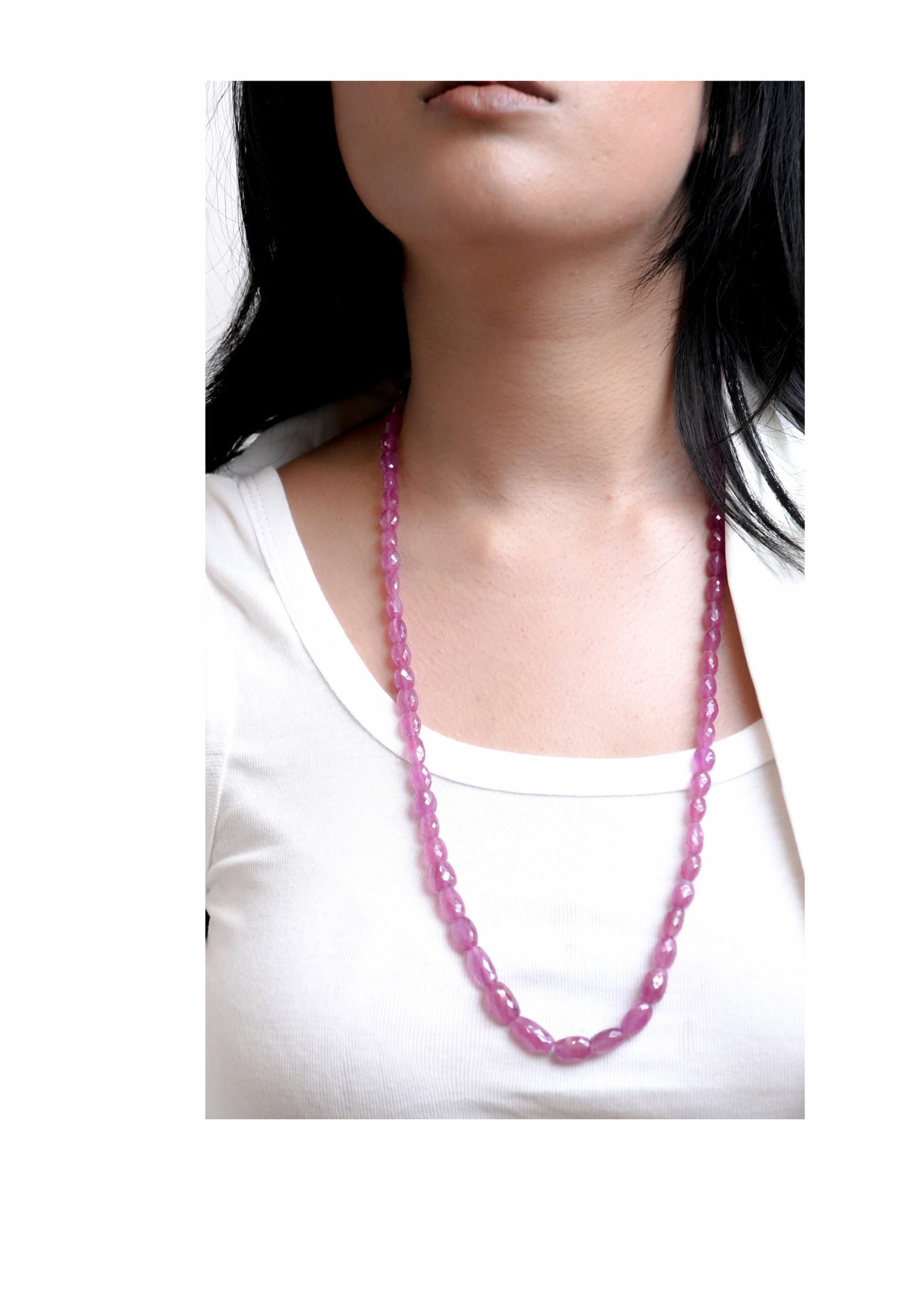 The Orchid Faceted Opera Strand Necklace