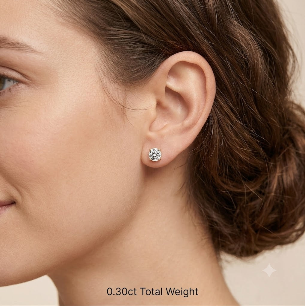 Essential Lab Grown Solitaire Stud Earring