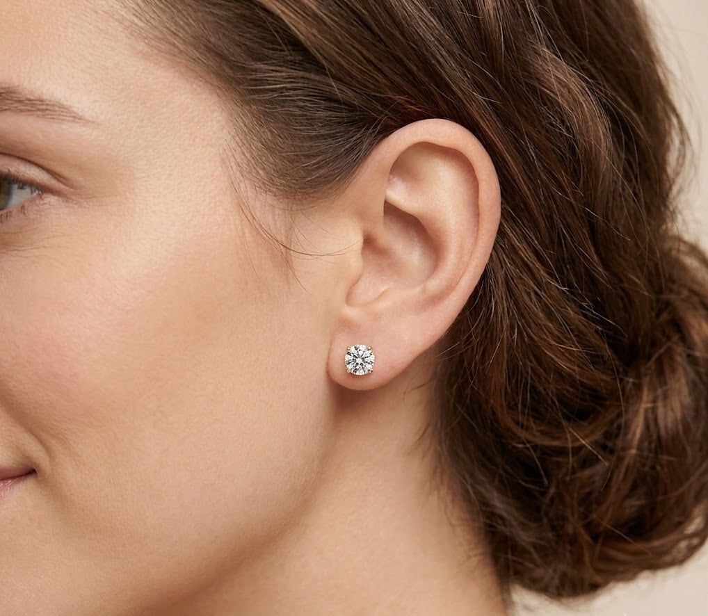 Essential Lab Grown Solitaire Stud Earring