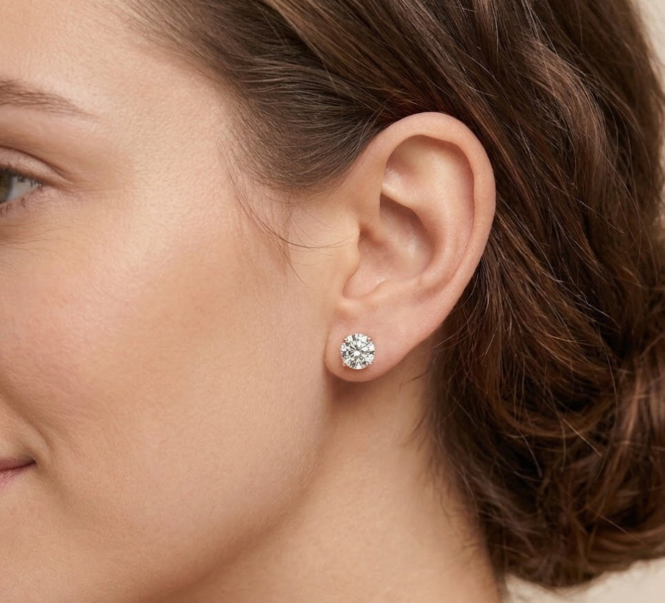 Essential Lab Grown Solitaire Stud Earring