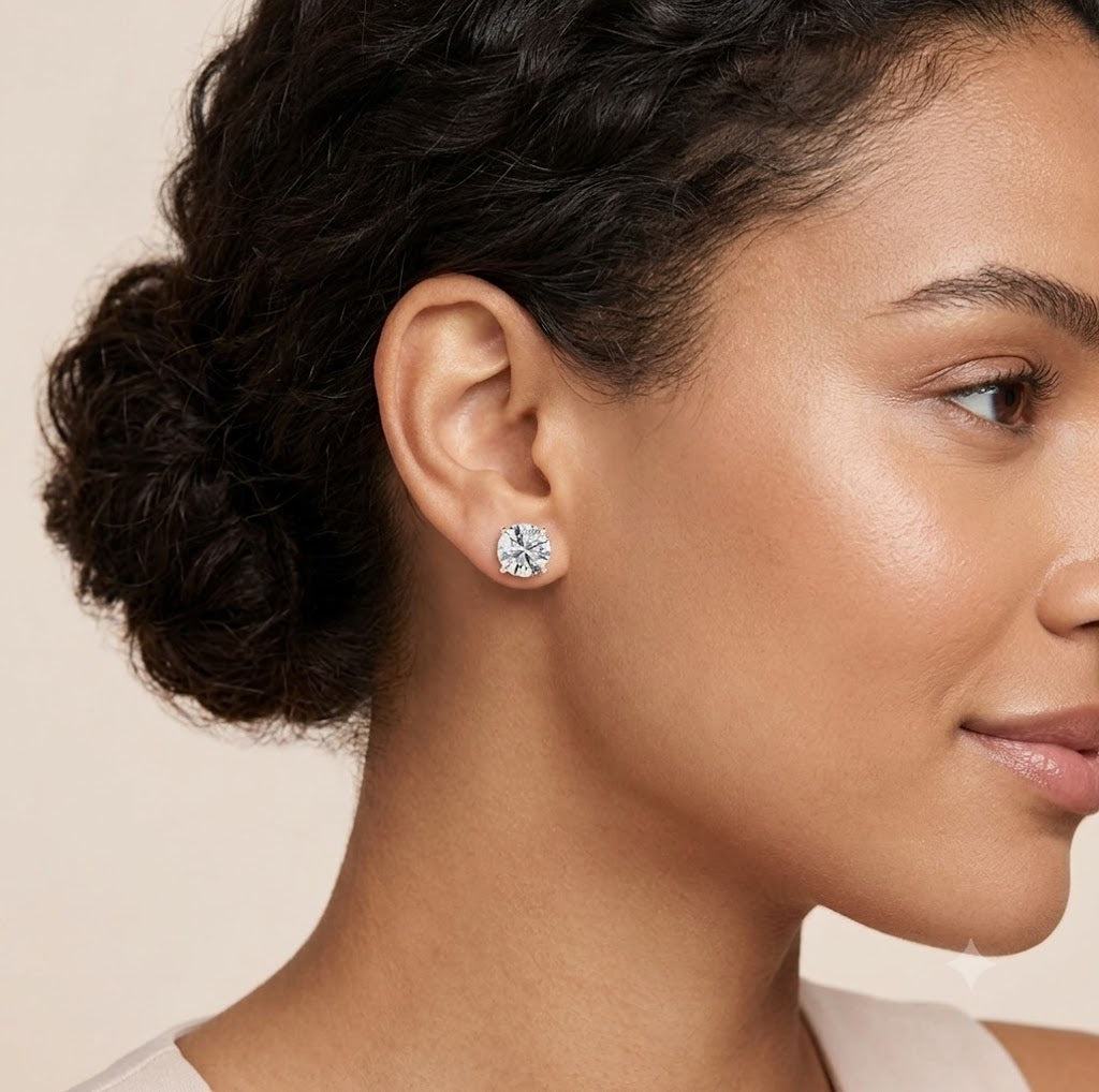 Essential Lab Grown Solitaire Stud Earring