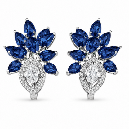 The Empress Flora Ruby & Diamond Cluster Earrings