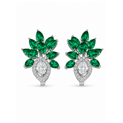 The Empress Flora Ruby & Diamond Cluster Earrings