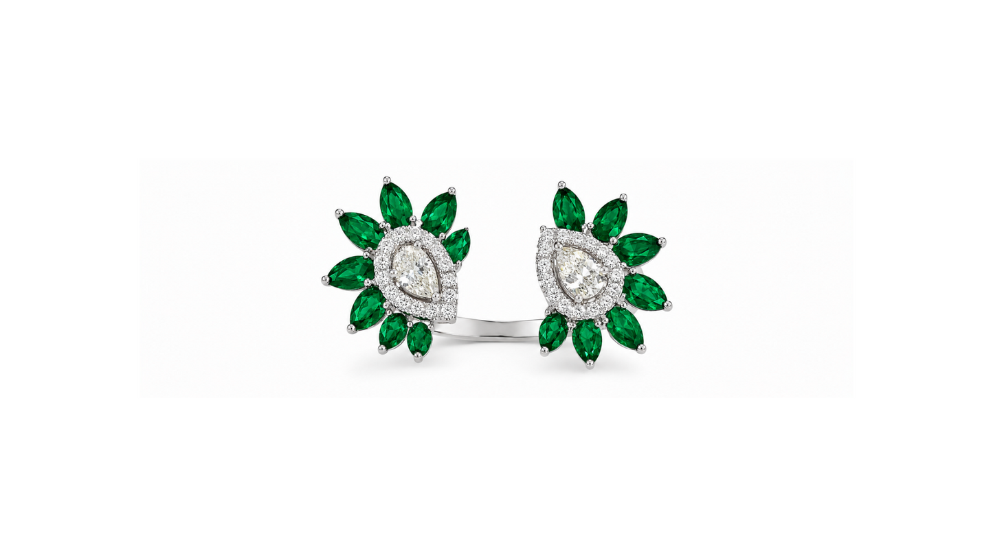 The Empress Flora Ruby & Diamond Bypass Ring