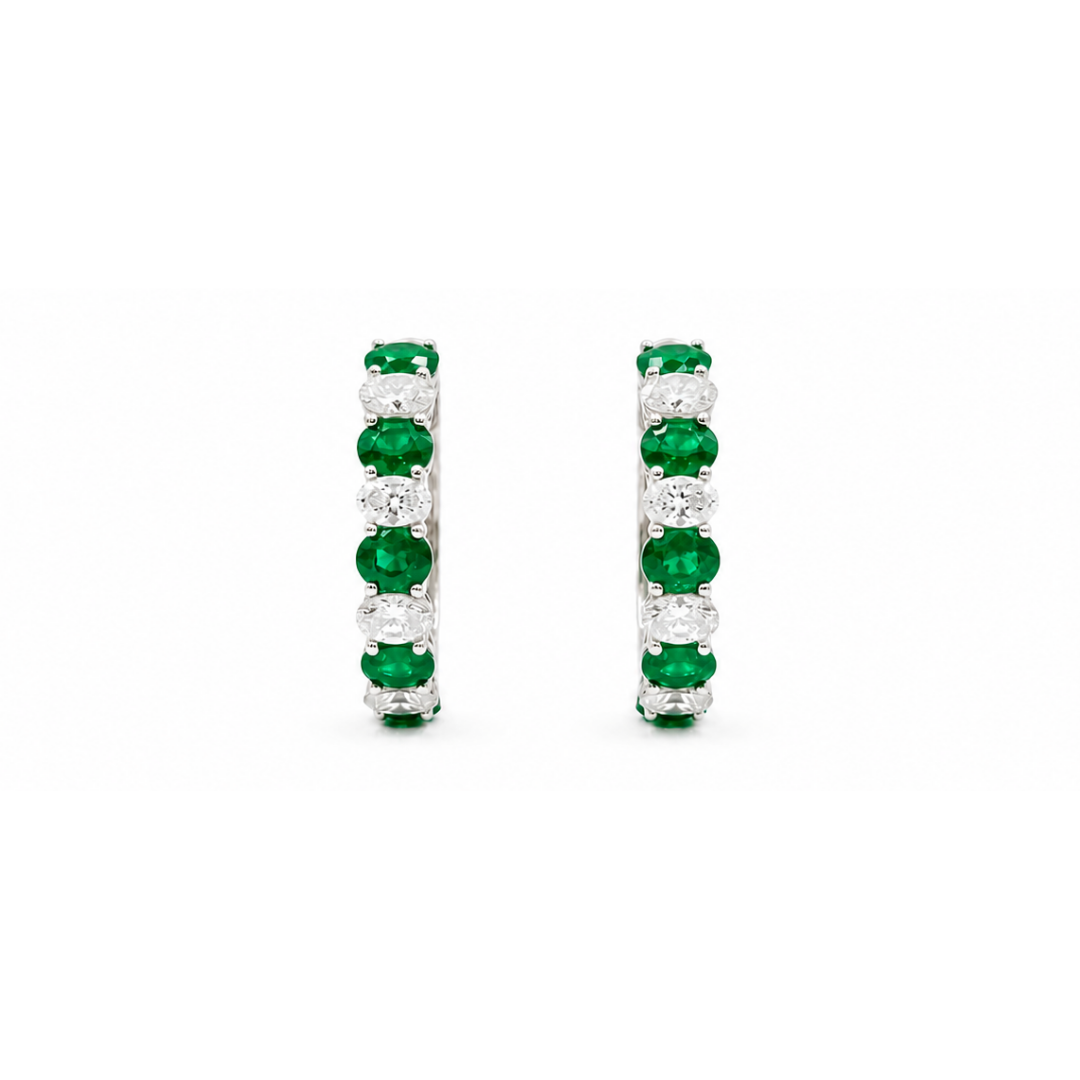 The Aura Twilight Sapphire & Diamond Curved Drop Earrings