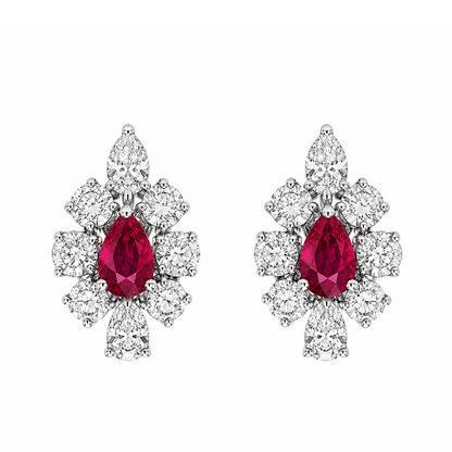 The Linea Pear & Brilliant Cluster Drop Earrings
