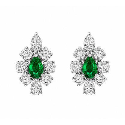 The Linea Pear & Brilliant Cluster Drop Earrings