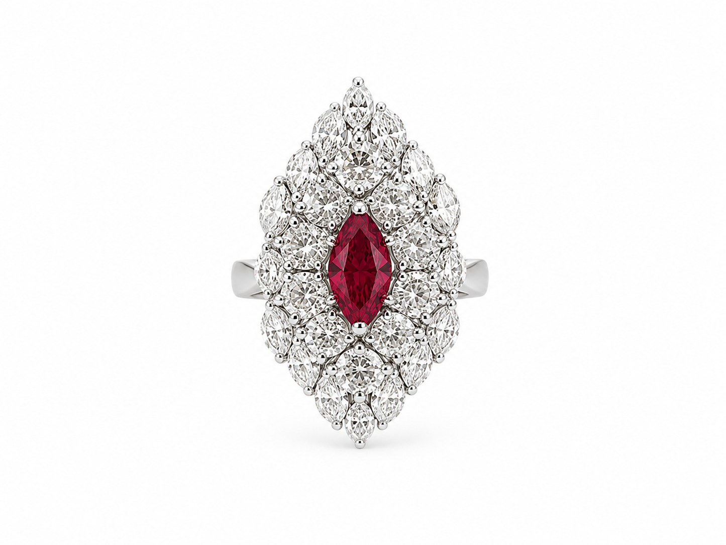 The Grand Marquise Cluster Statement Ring
