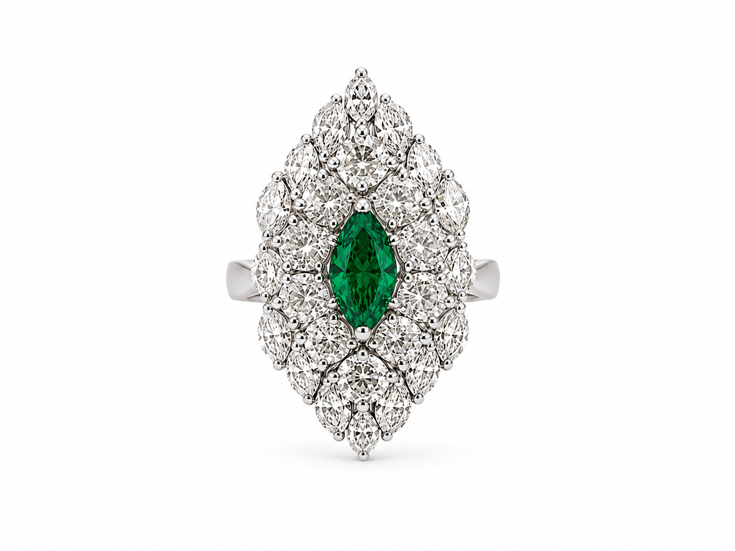 The Grand Marquise Cluster Statement Ring