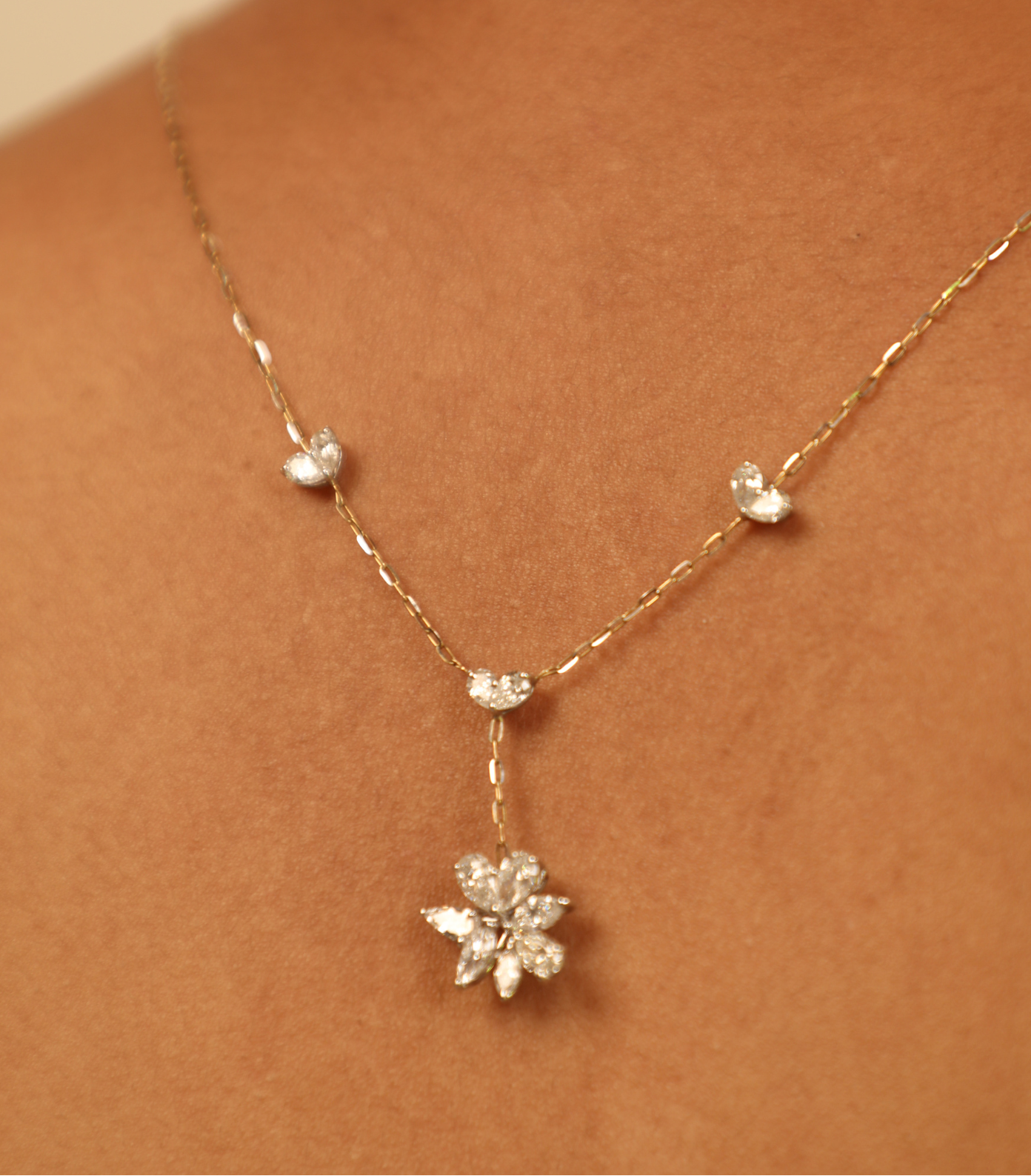 The Marquise Flora Drop Necklace