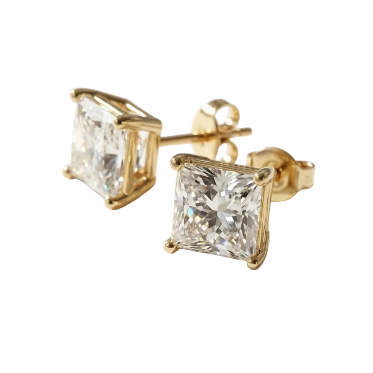 Essential Natural Princess Solitaire Stud Earring