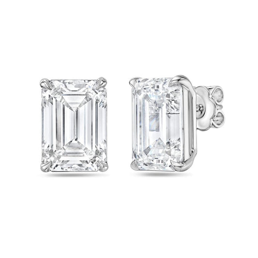 Essential Lab Grown  Emerald Solitaire Stud Earring