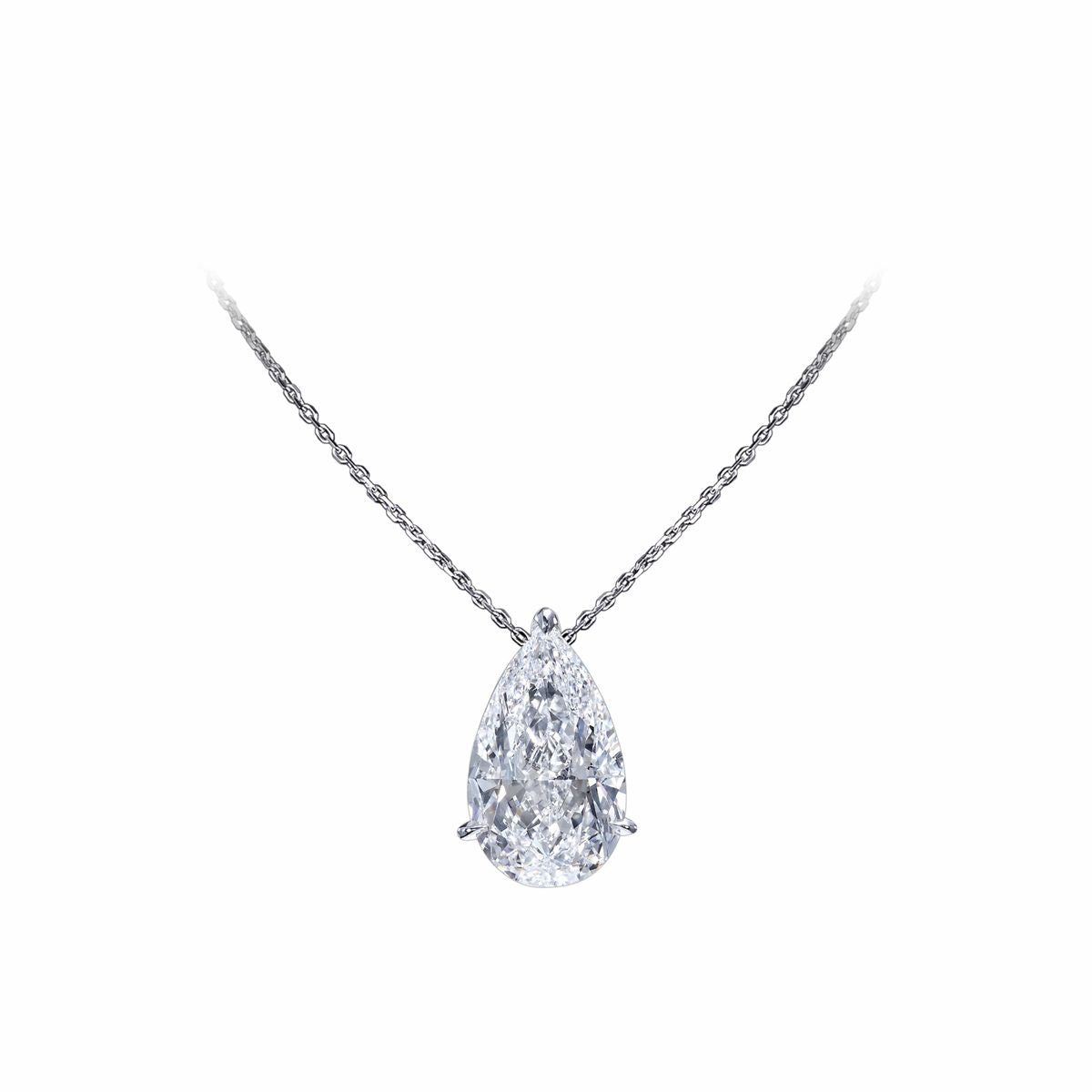 Essential Lab Grown Pear Solitaire Pendant