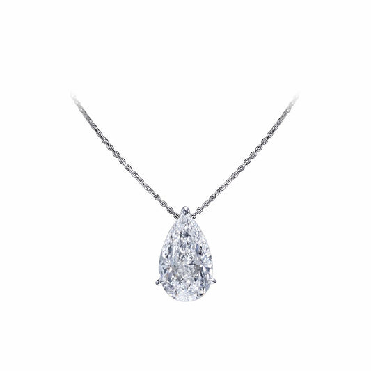 Essential Lab Grown Pear Solitaire Pendant