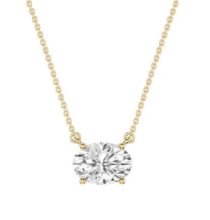 Essential Lab Grown Oval Solitaire Pendant