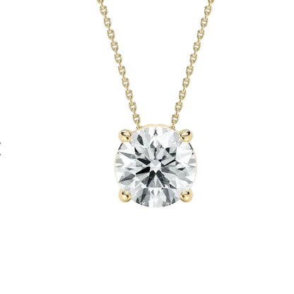 Essential Natural Round Solitaire Pendant